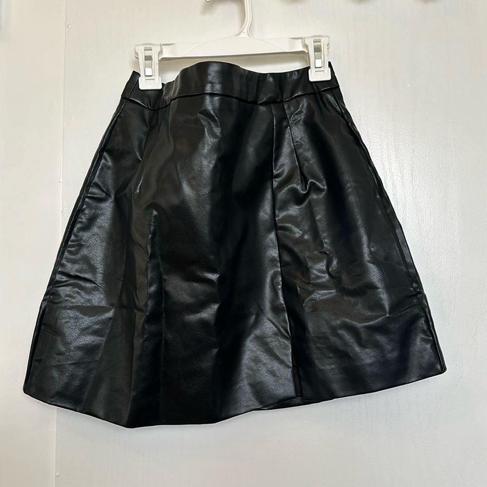 Black fox leather skirt